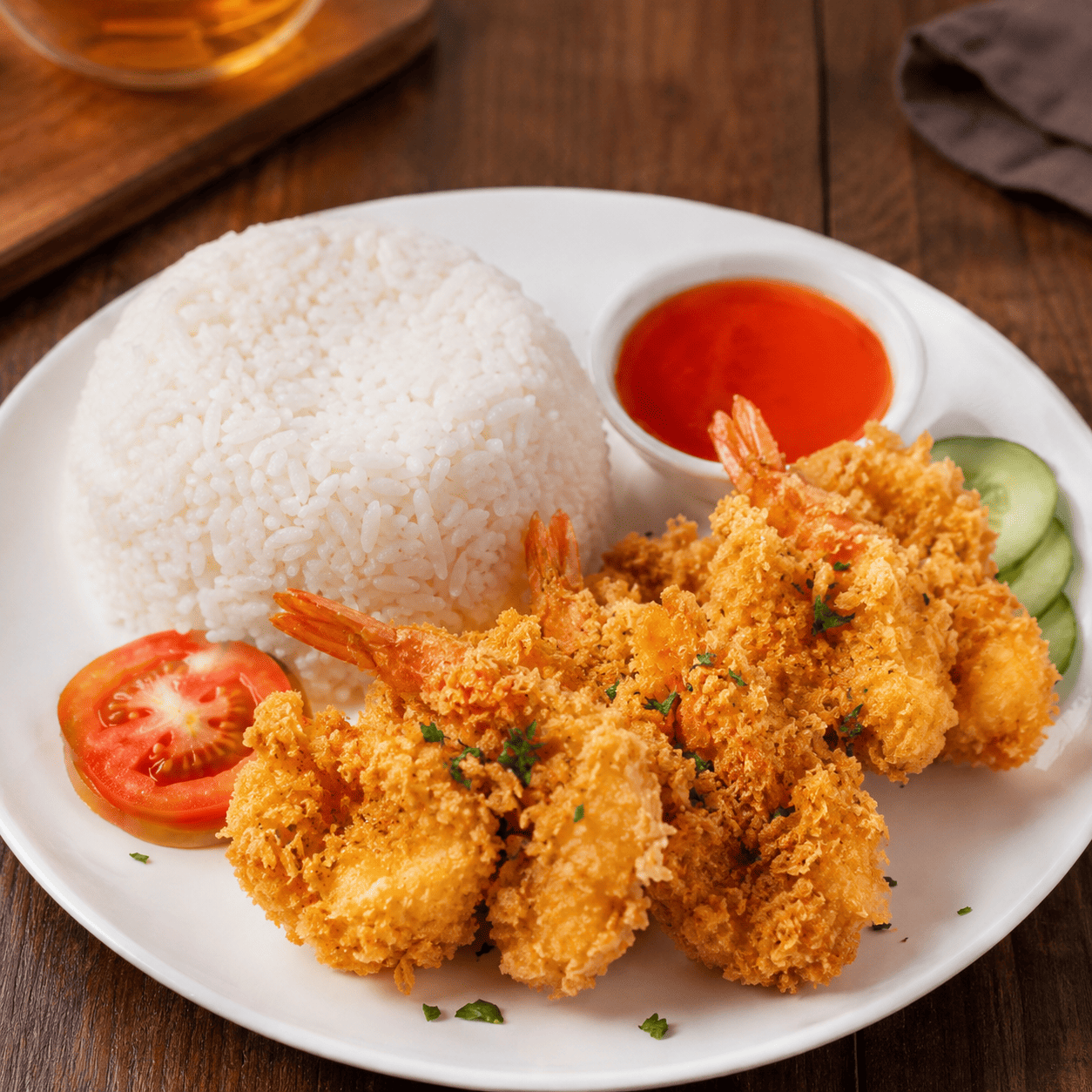 Nasi Udang Goreng Tepung